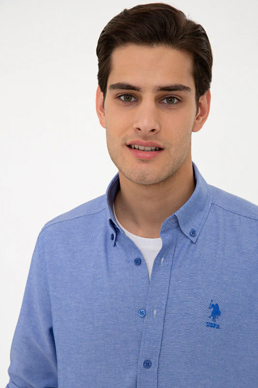 Mens Basic Shirt Sax - Image 3