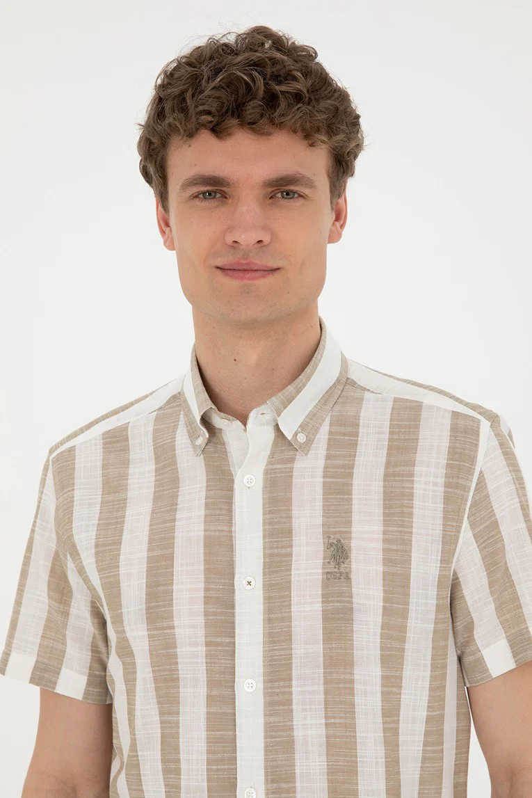 Mens Shirt Khaki - Image 3