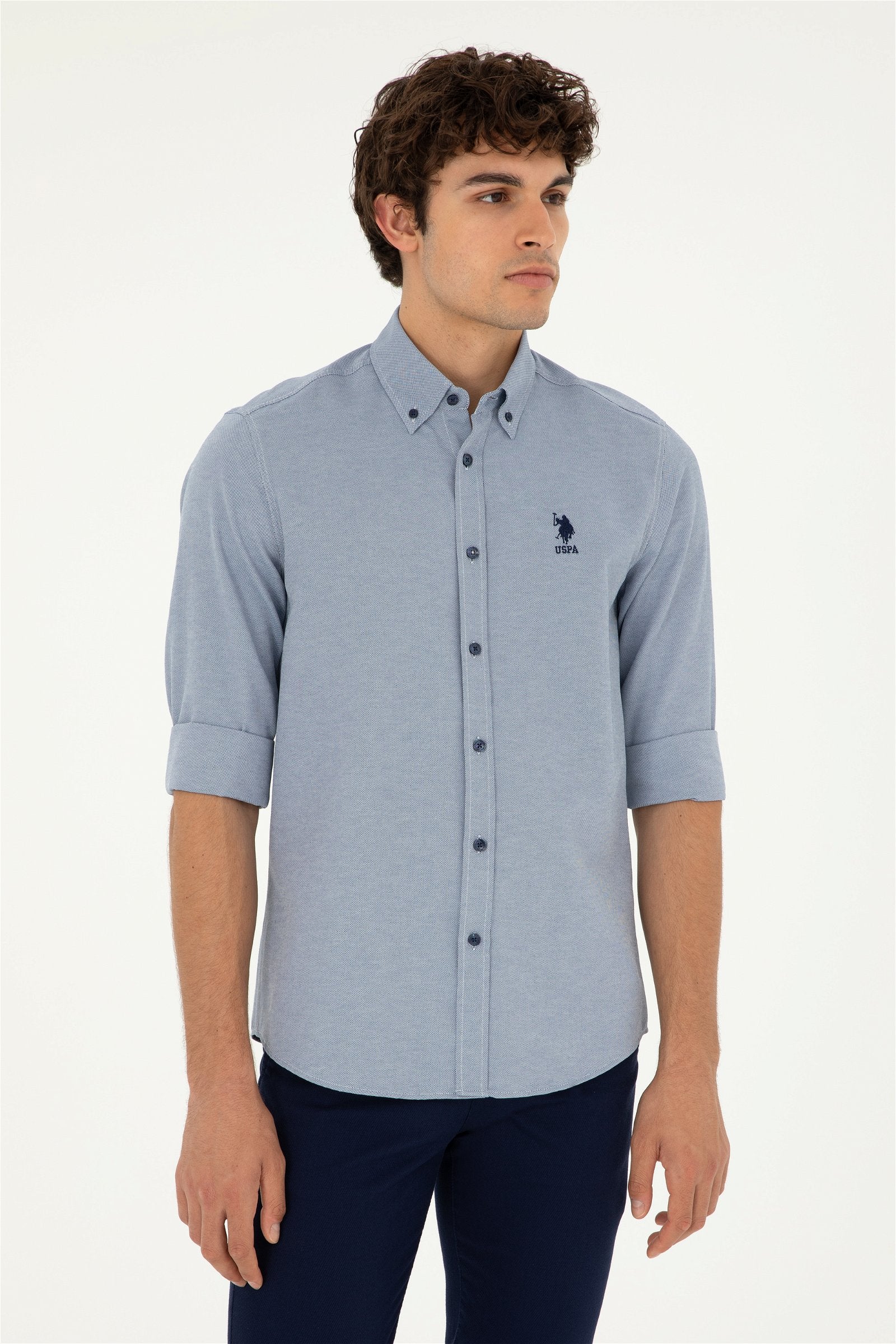 Mens Basic Shirt Navy Blue