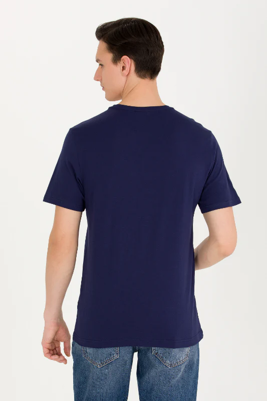 Mens Basic T Shirt Navy Blue - Image 2