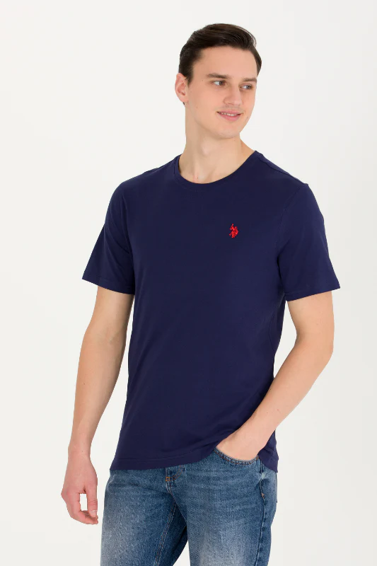 Mens Basic T Shirt Navy Blue - Image 3