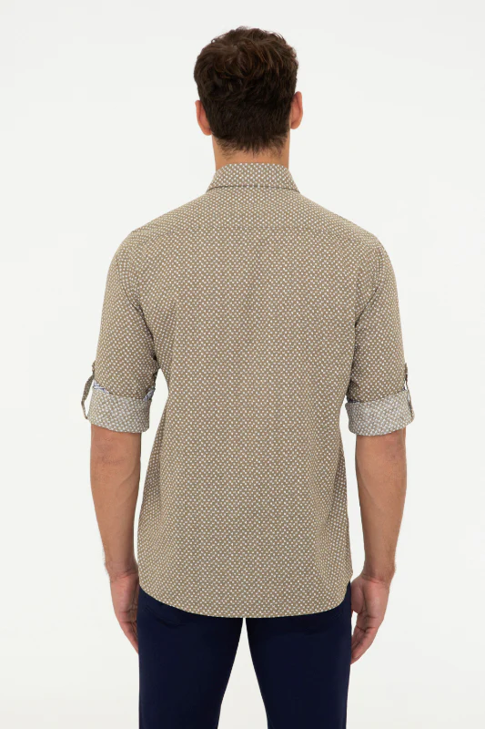 Mens Shirt Khaki - Image 2
