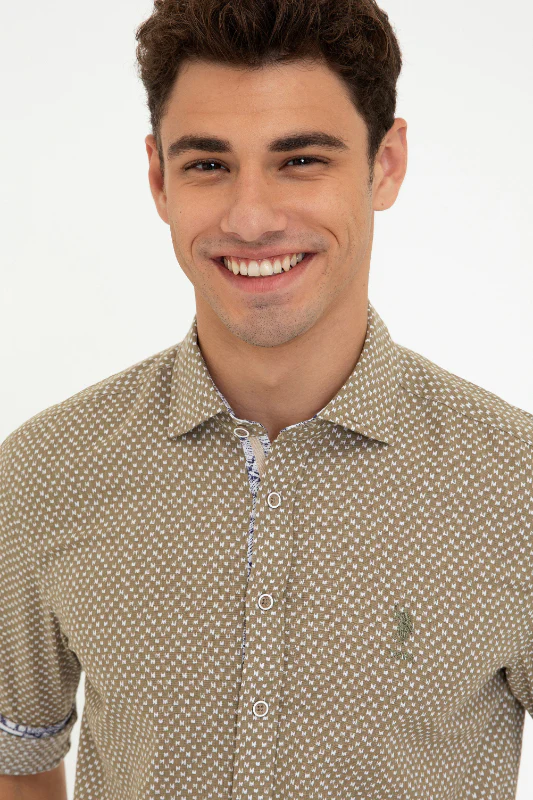 Mens Shirt Khaki - Image 3