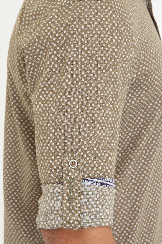 Mens Shirt Khaki - Image 4