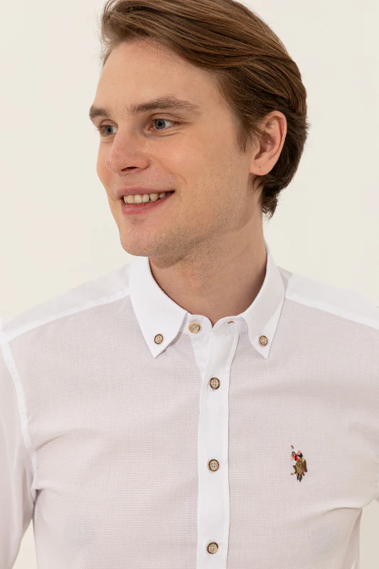 Mens Basic Shirt White - Image 3