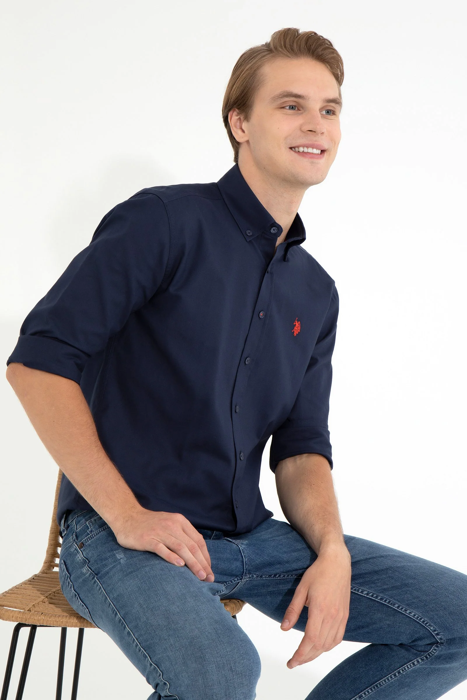Mens Basic Shirt Navy Blue