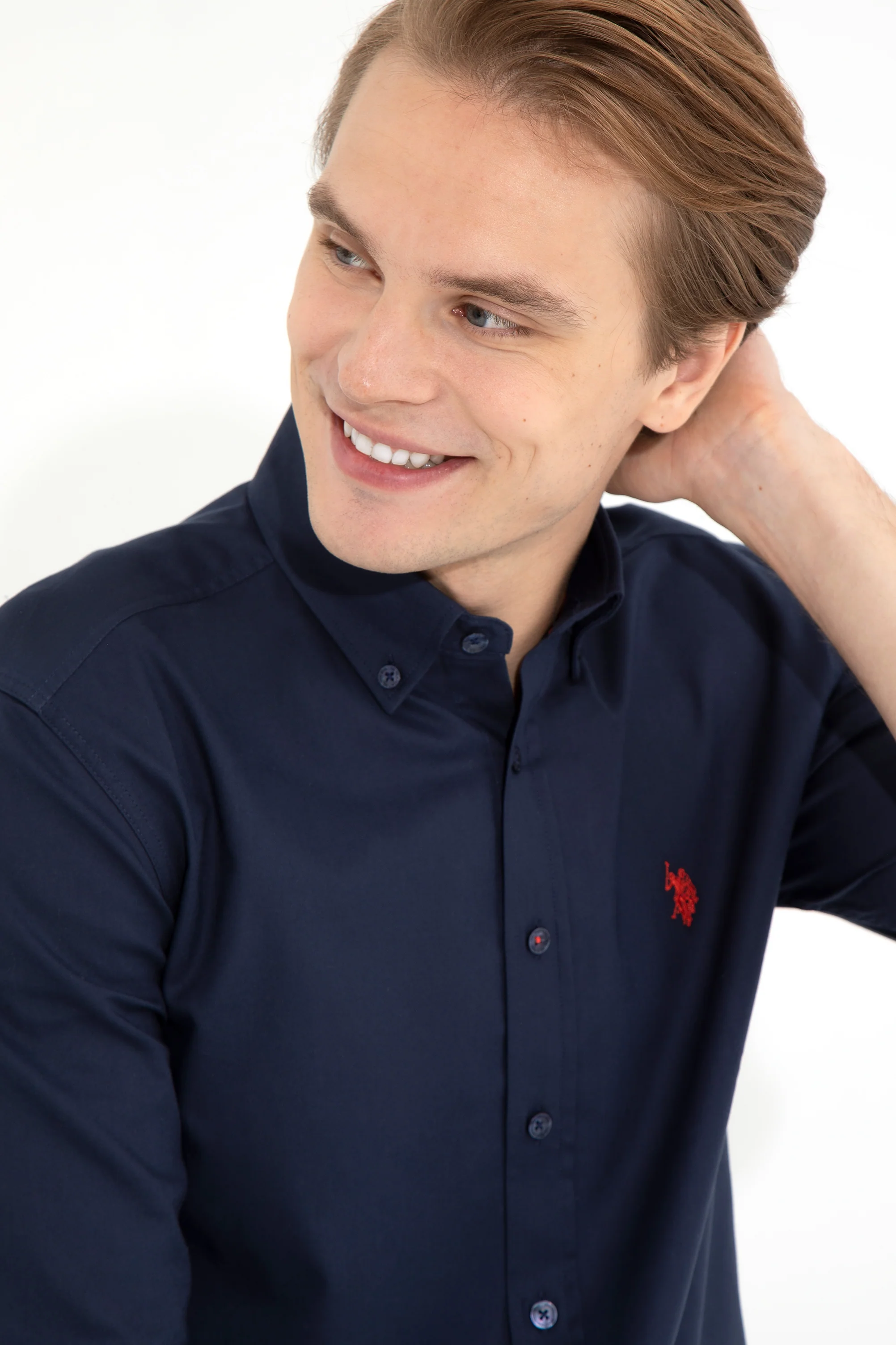 Mens Basic Shirt Navy Blue - Image 3