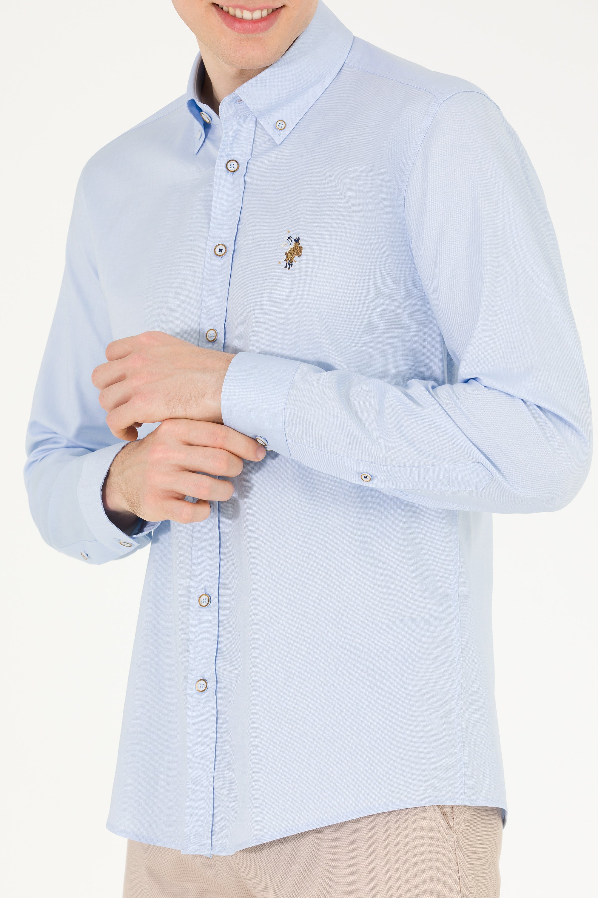 Mens Basic Shirt Light Blue - Image 4