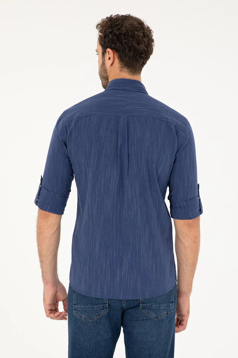 Mens Shirt Navy Blue - Image 2