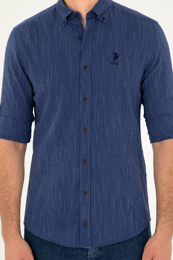 Mens Shirt Navy Blue - Image 4