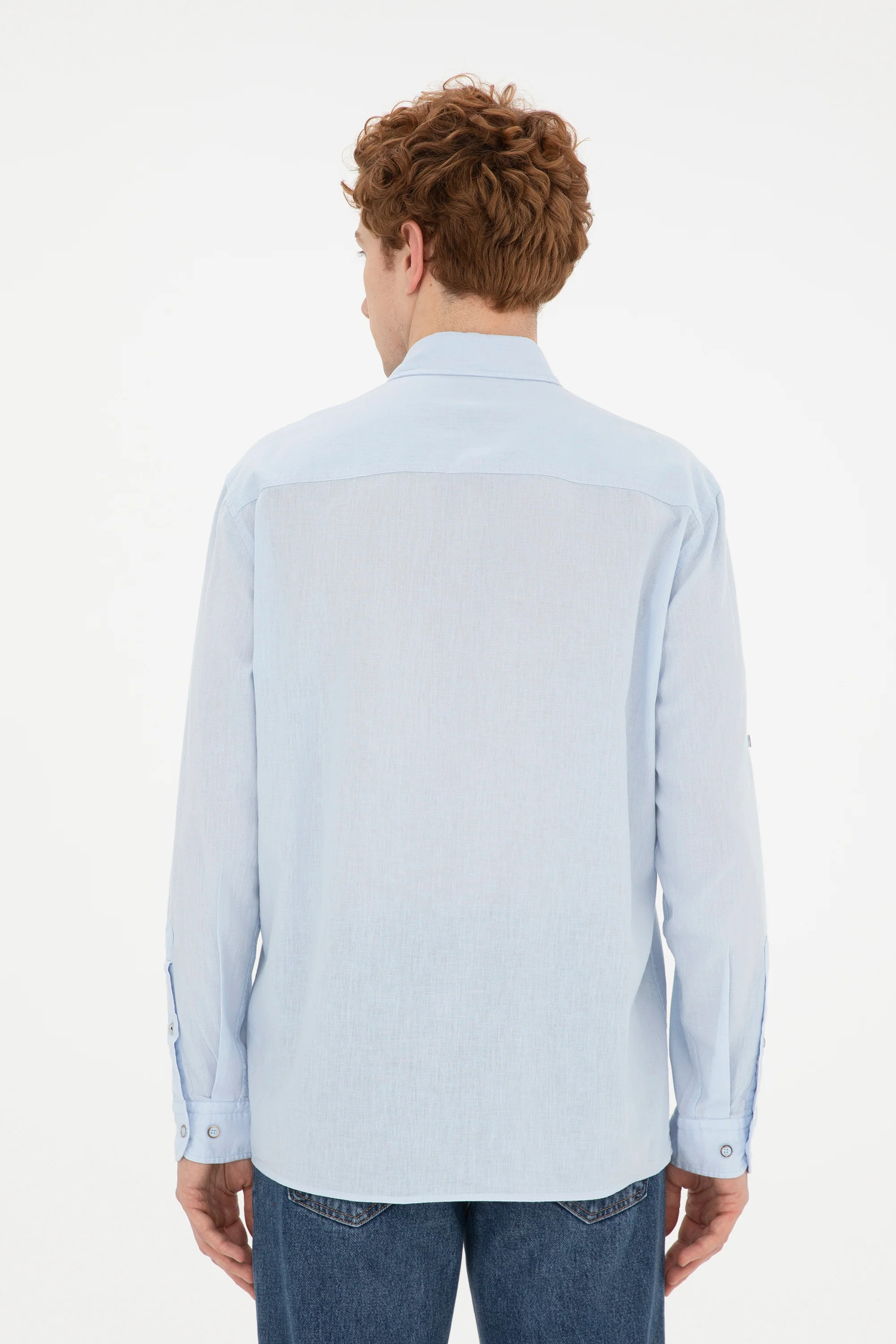 Mens Basic Shirt Light Blue - Image 2