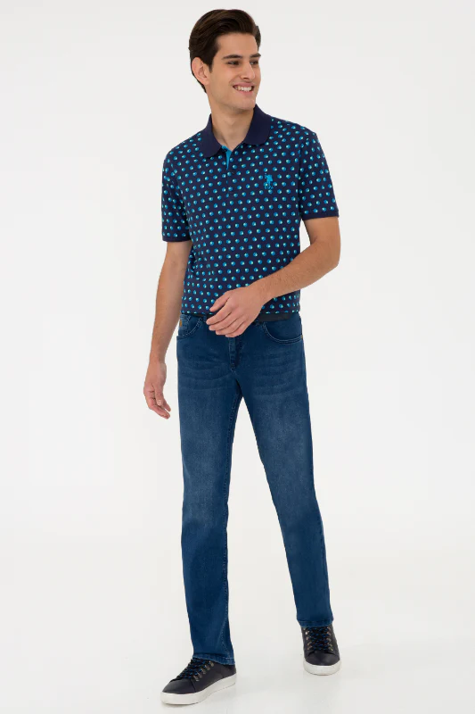 Mens Polo Shirt Navy Blue - Image 3