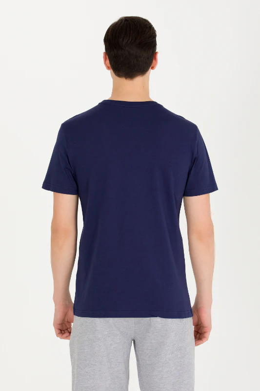 Mens Basic T Shirt Navy Blue - Image 2