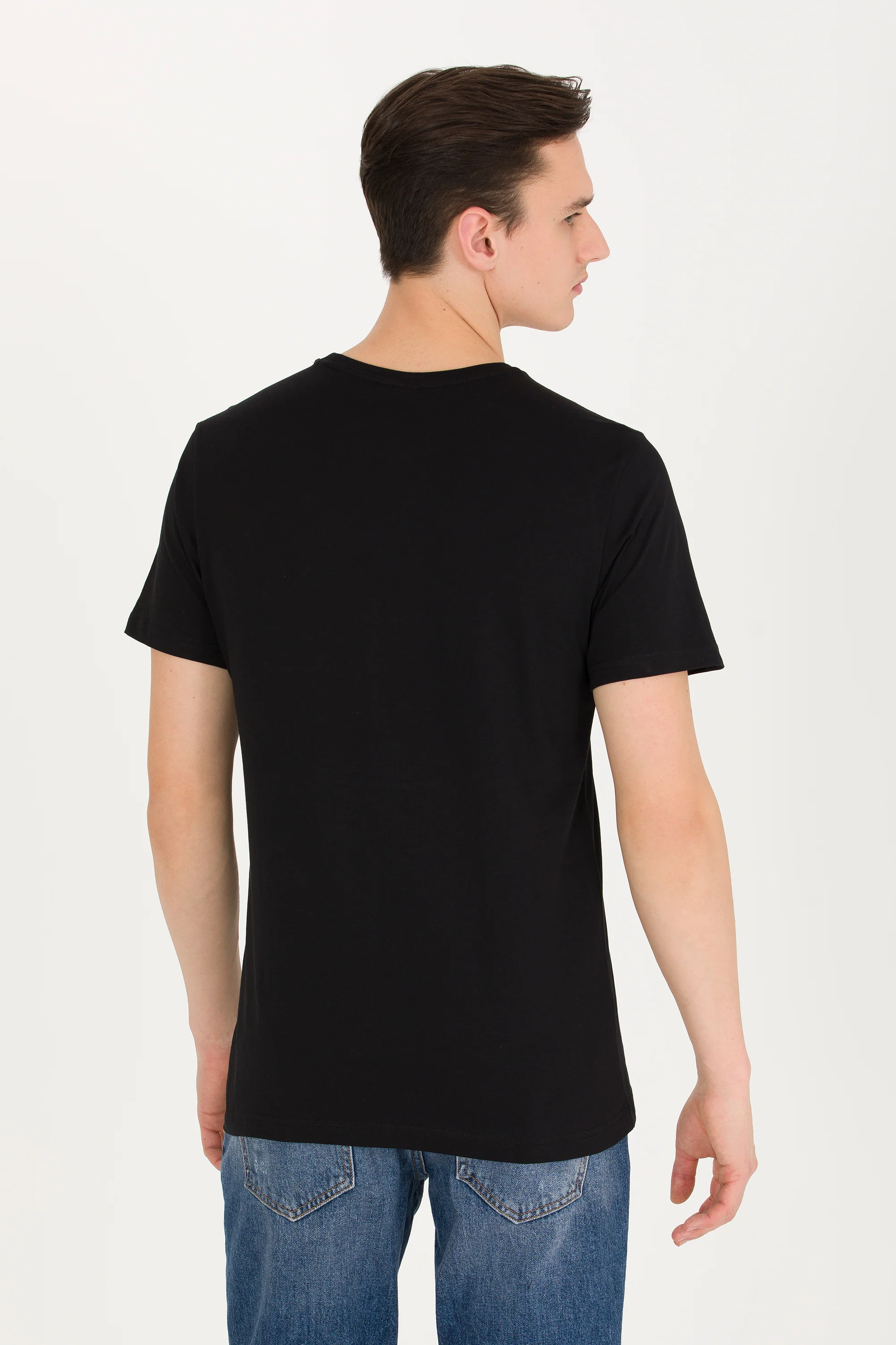 Mens Basic T Shirt Black - Image 2