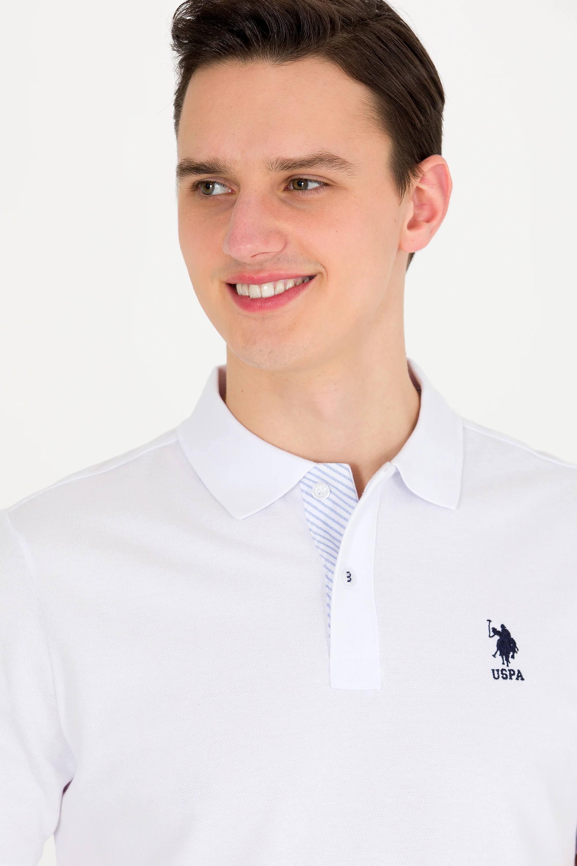 Mens Basic Polo Shirt White - Image 3