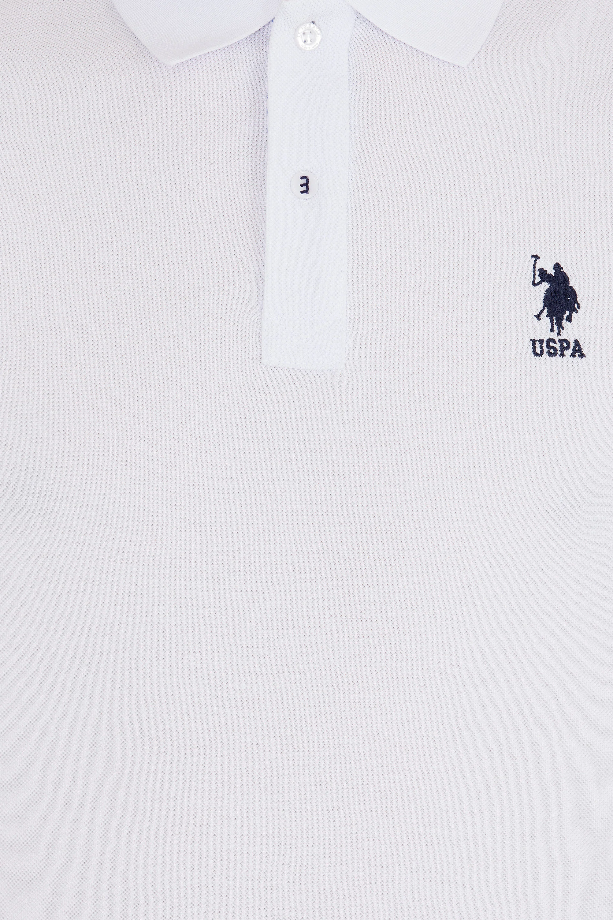 Mens Basic Polo Shirt White - Image 4
