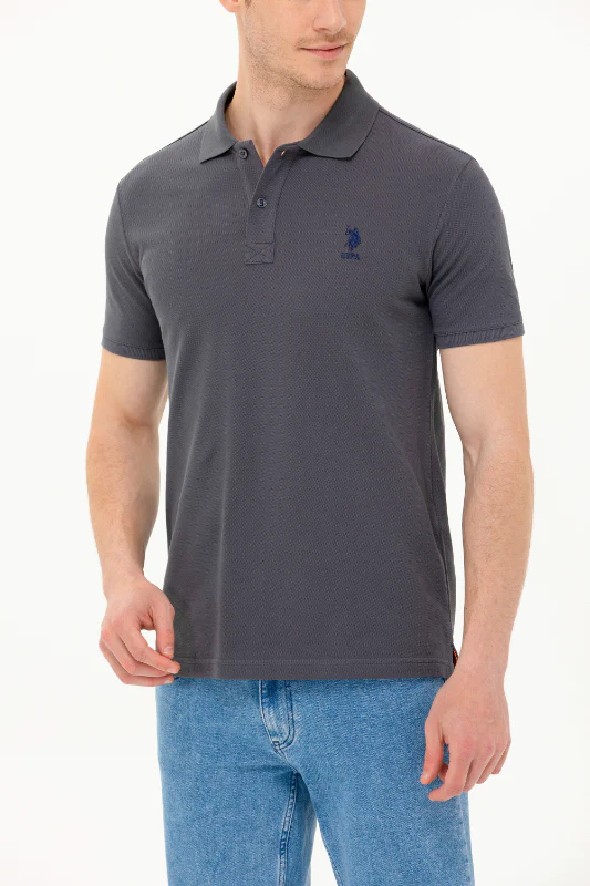 Mens Basic Polo Shirt Antracite - Image 3