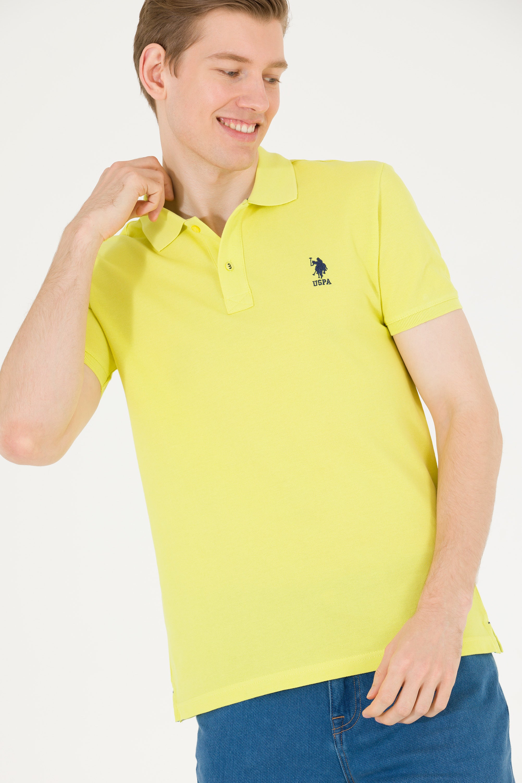 Mens Basic Polo Shirt Citron - Image 3