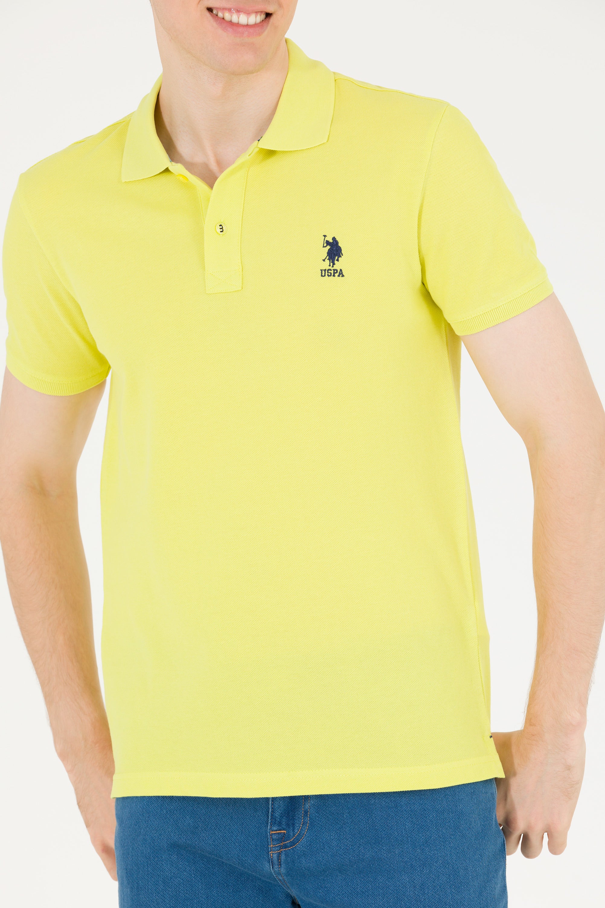Mens Basic Polo Shirt Citron - Image 4