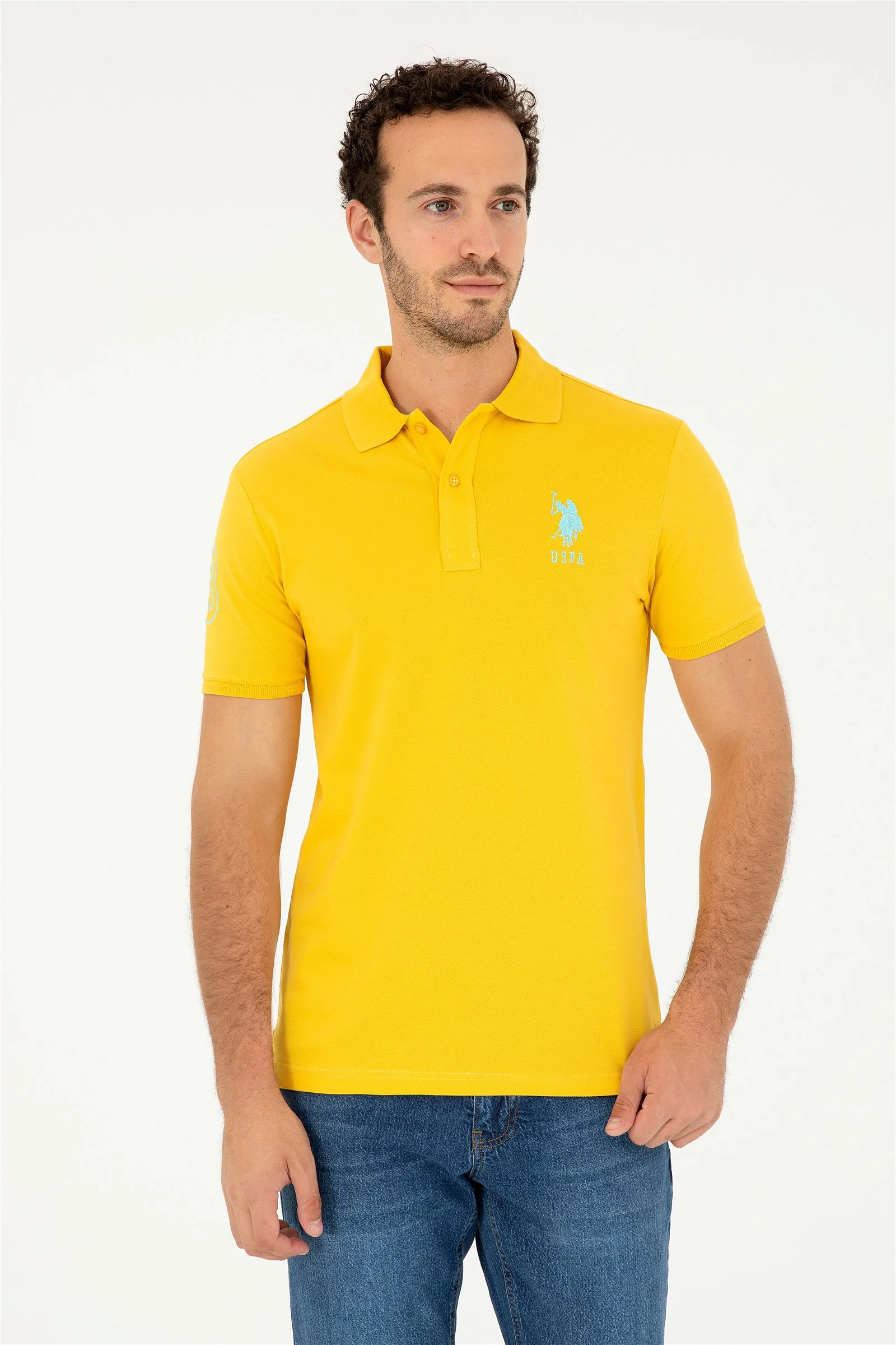 Mens Basic Polo Shirt Saffron