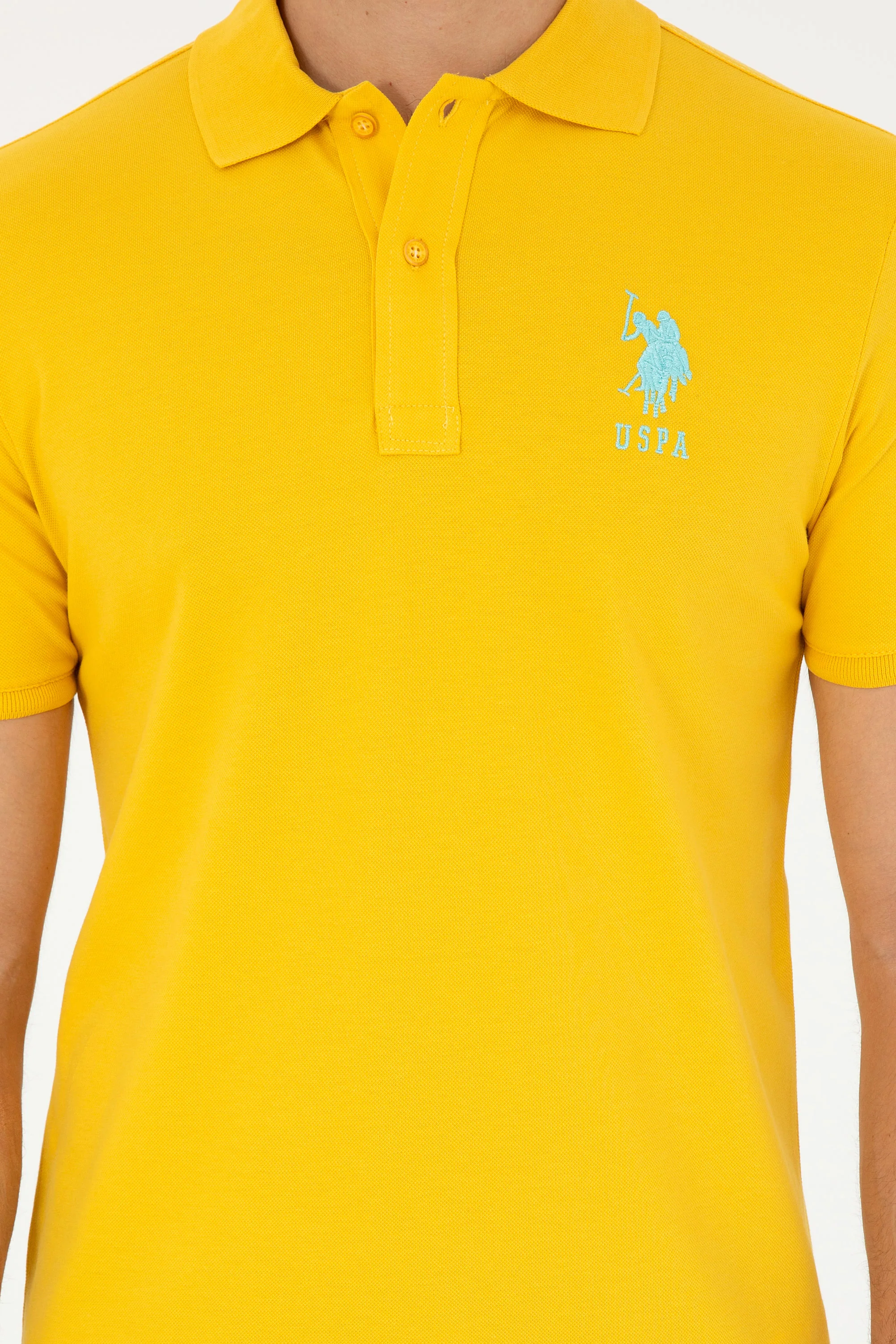 Mens Basic Polo Shirt Saffron - Image 3