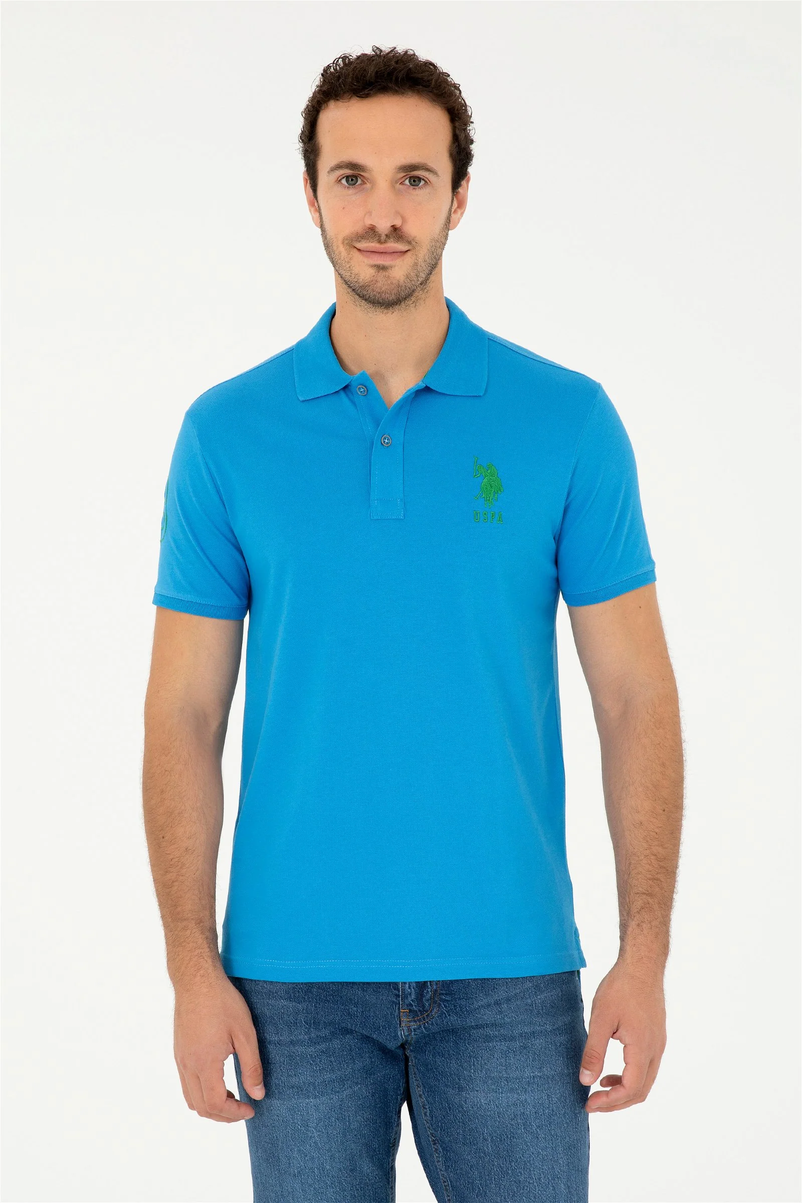 Mens Basic Polo Shirt Sax