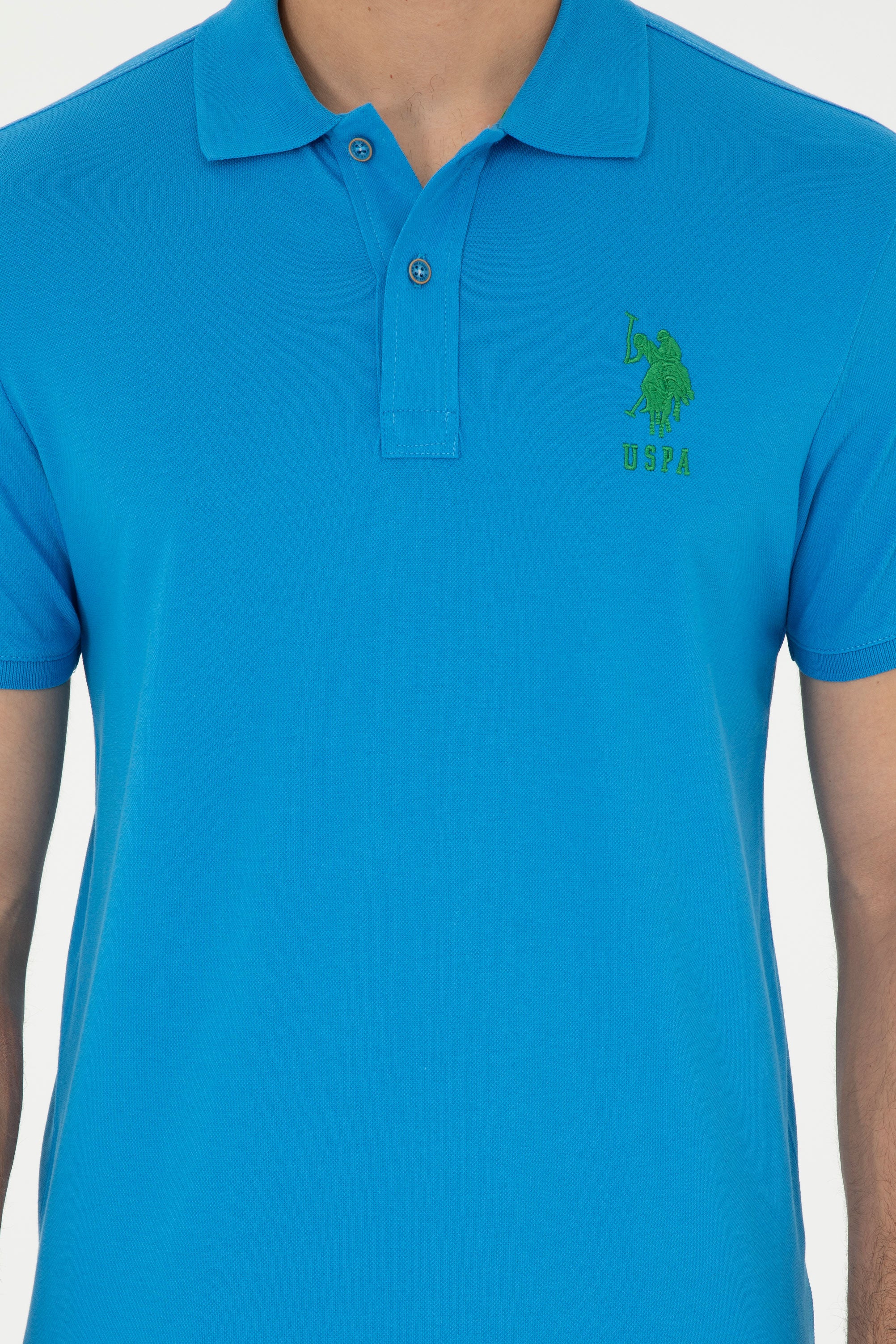 Mens Basic Polo Shirt Sax - Image 3