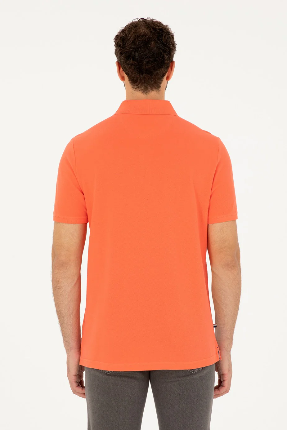 Mens Basic Polo Shirt Vermilion - Image 2