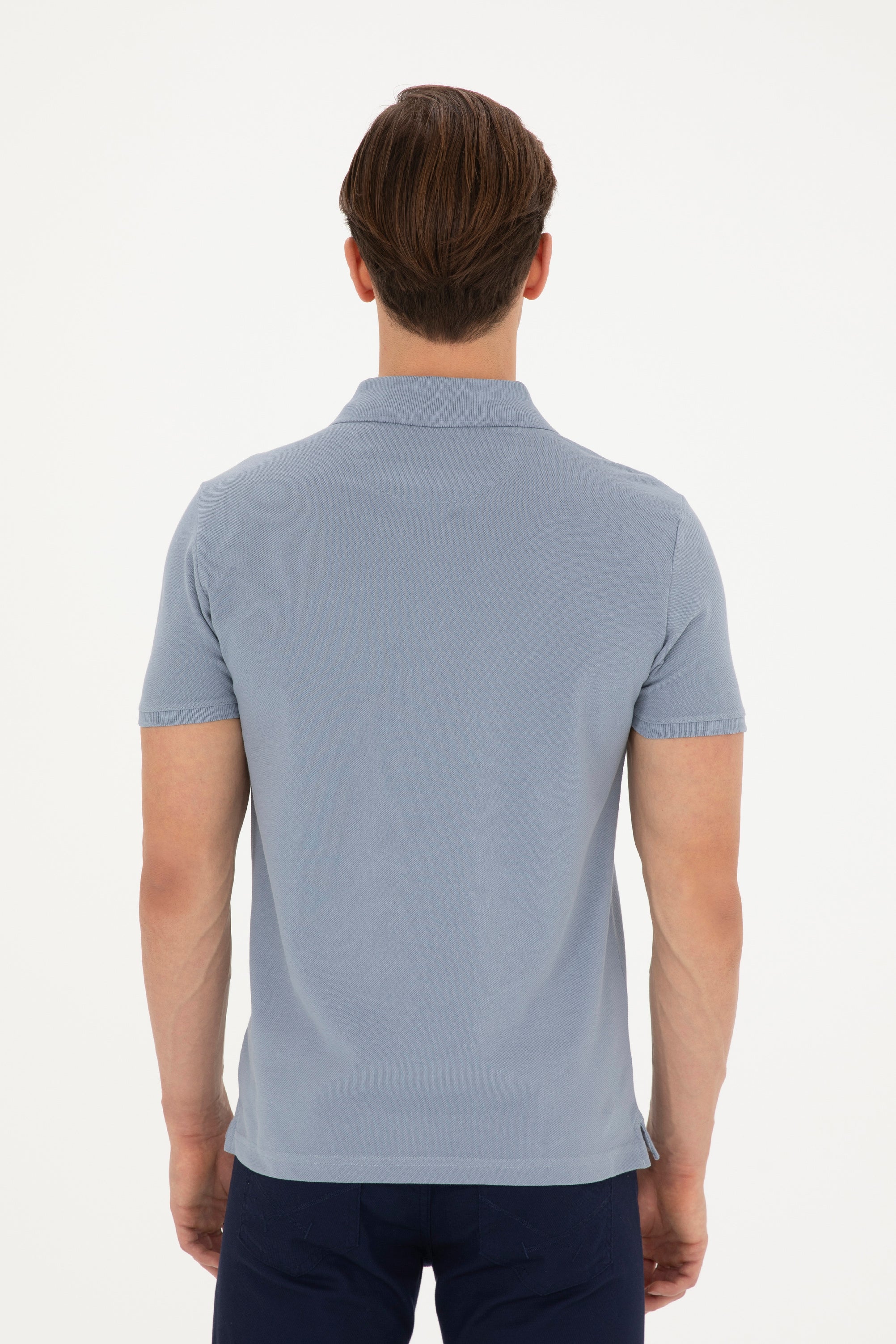 Mens Basic Polo Shirt Indigo - Image 2