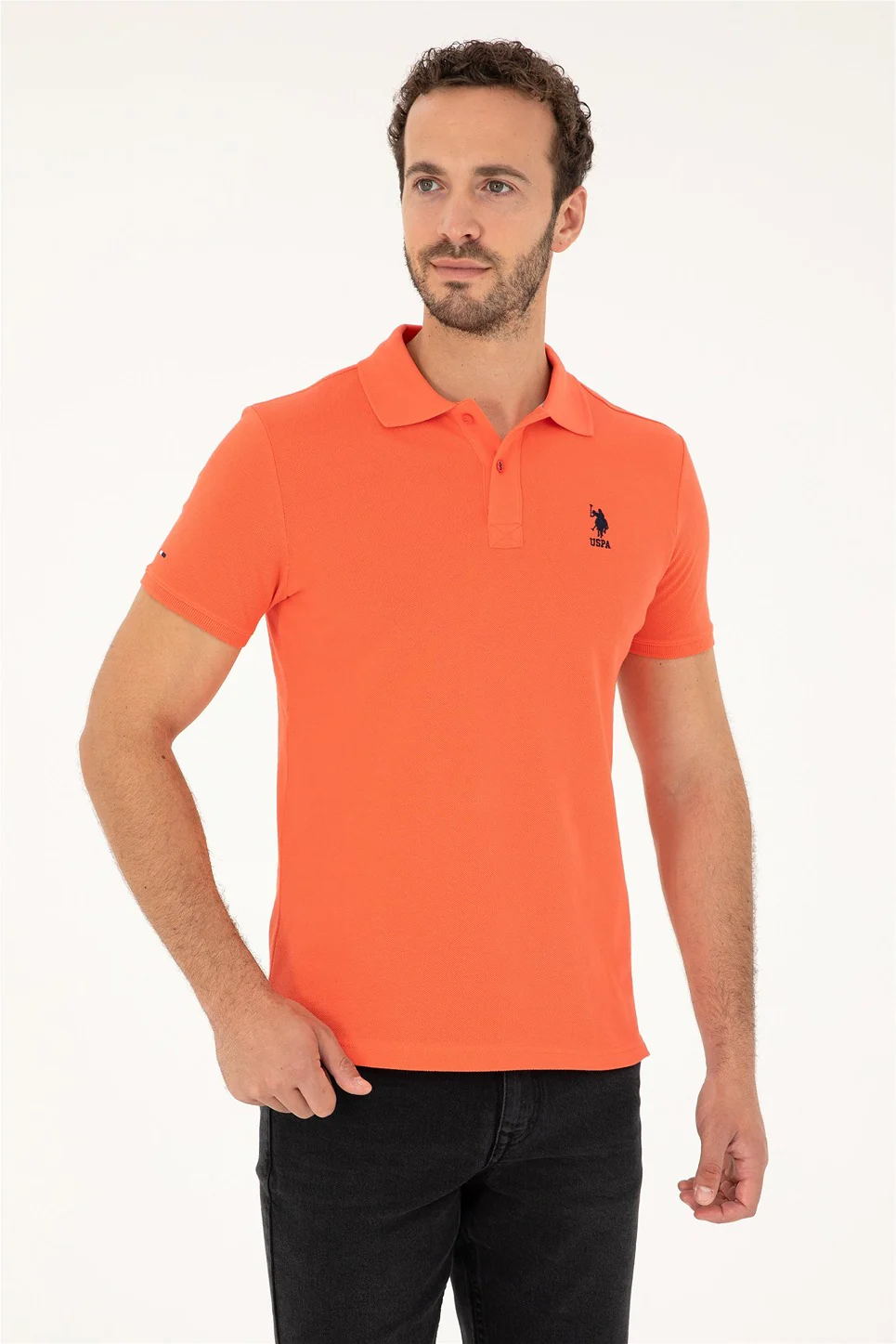 Mens Basic Polo Shirt Vermilion