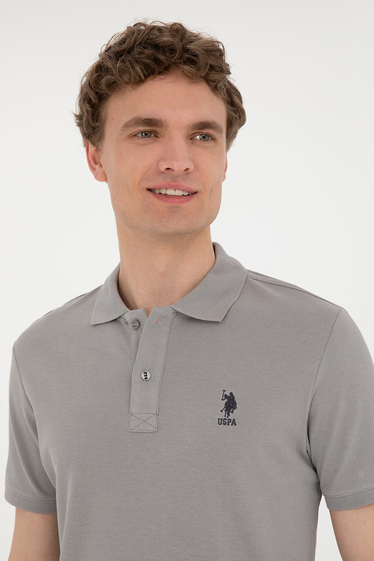 Mens Basic Polo Shirt Dark Grey - Image 3