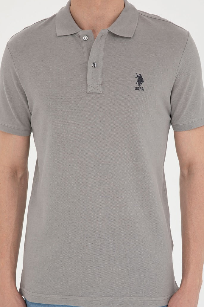 Mens Basic Polo Shirt Dark Grey - Image 4