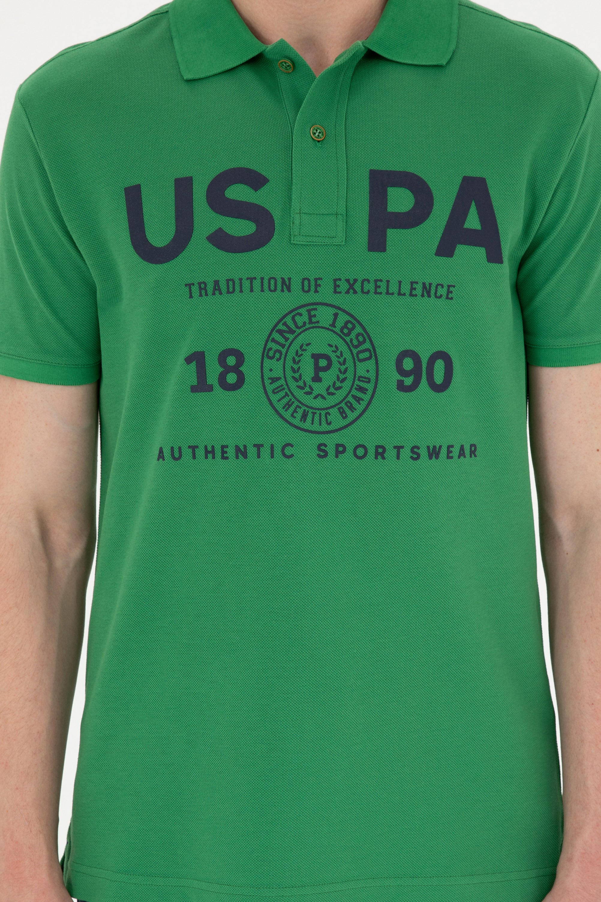 Mens Polo Shirt Green - Image 4