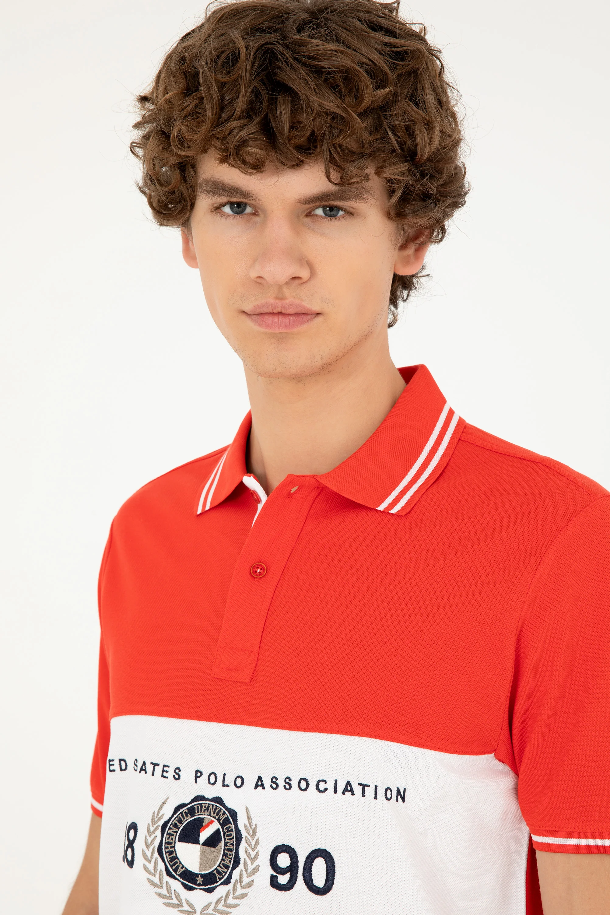 Mens Polo Shirt Red - Image 4