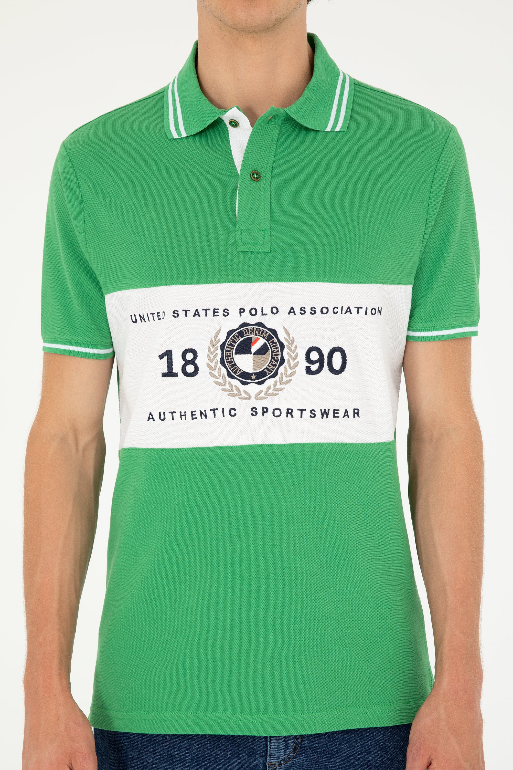 Mens Polo Shirt Green - Image 3