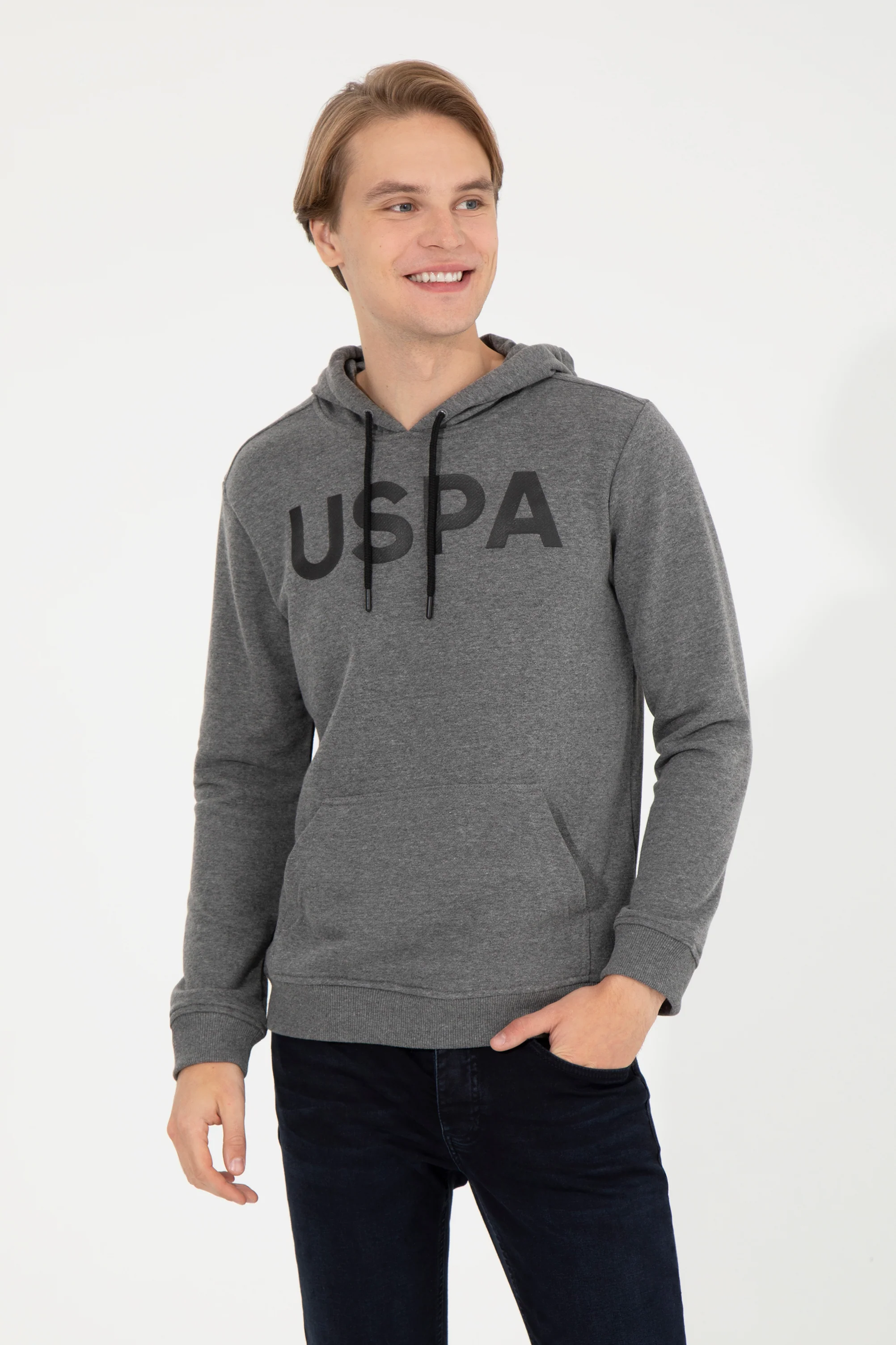 Mens Basic Hoodie Anthracite Melange - Image 3
