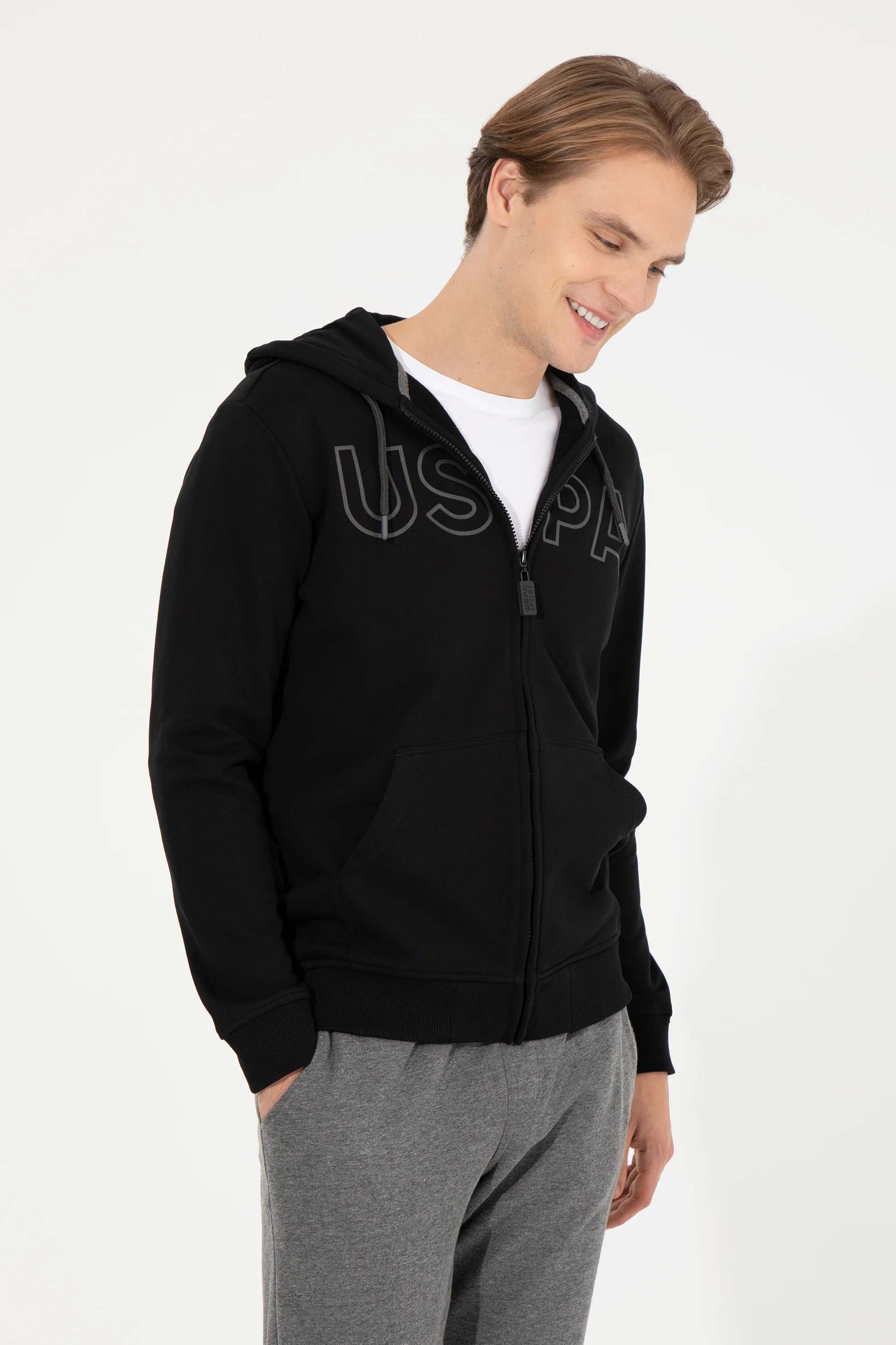 Mens Basic Hoodie Black - Image 3