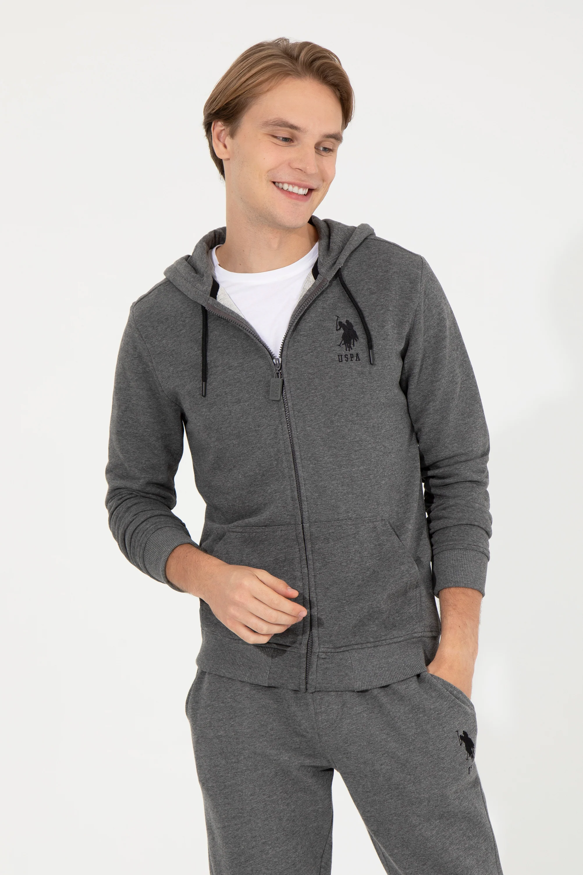 Mens Basic Hoodie Anthracite Melange