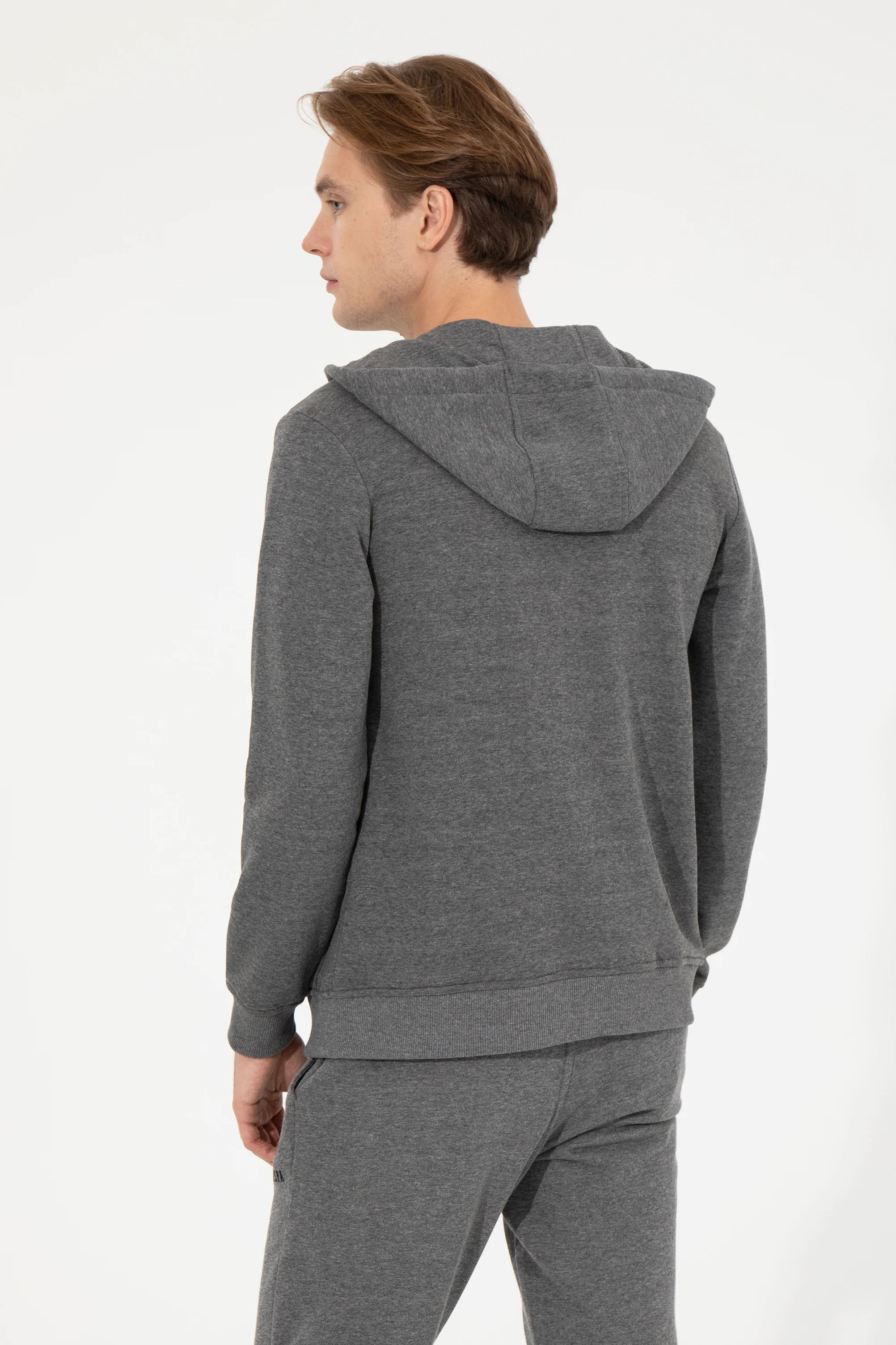 Mens Basic Hoodie Anthracite Melange - Image 2