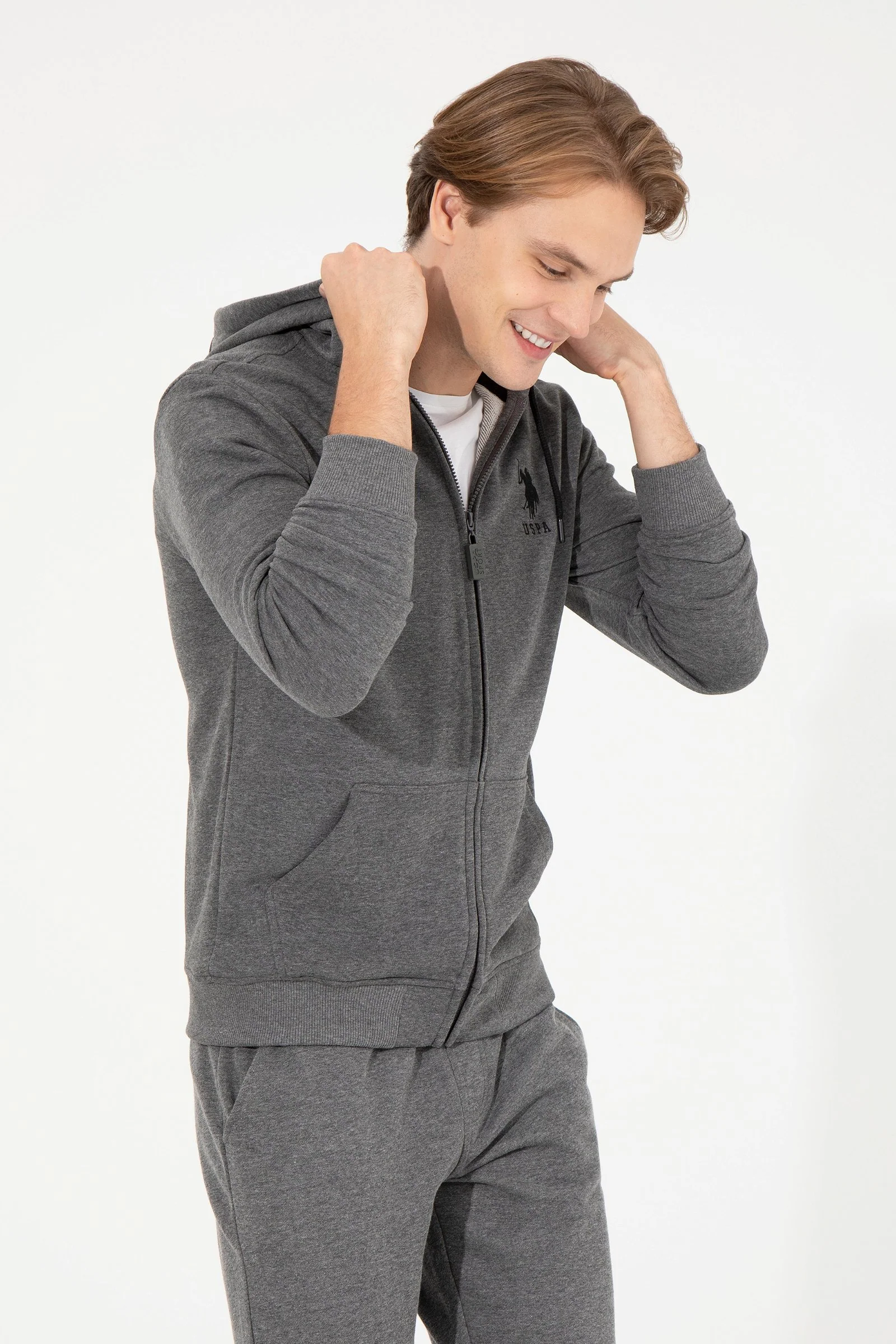 Mens Basic Hoodie Anthracite Melange - Image 3