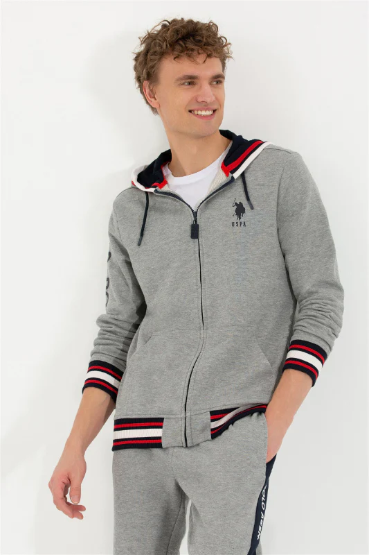 Mens Hoodie Grey Melange