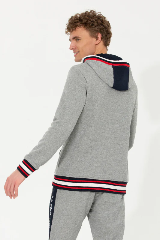 Mens Hoodie Grey Melange - Image 2
