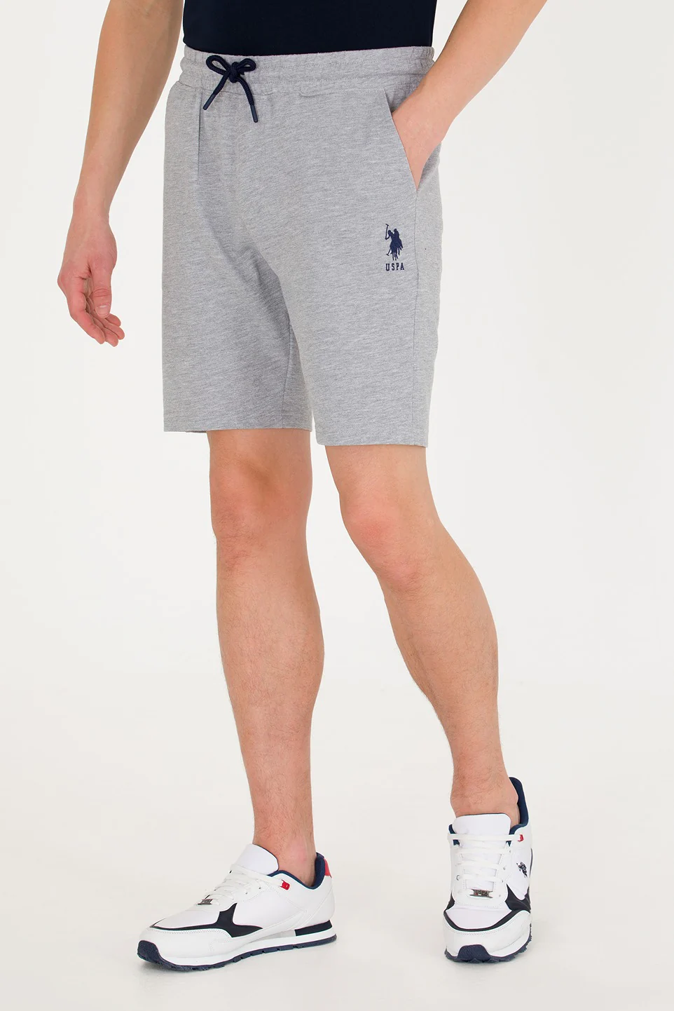 Mens Sweatshorts Grey Melange - Image 4