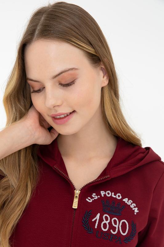 Womens Hoodie Bordeaux - Image 3