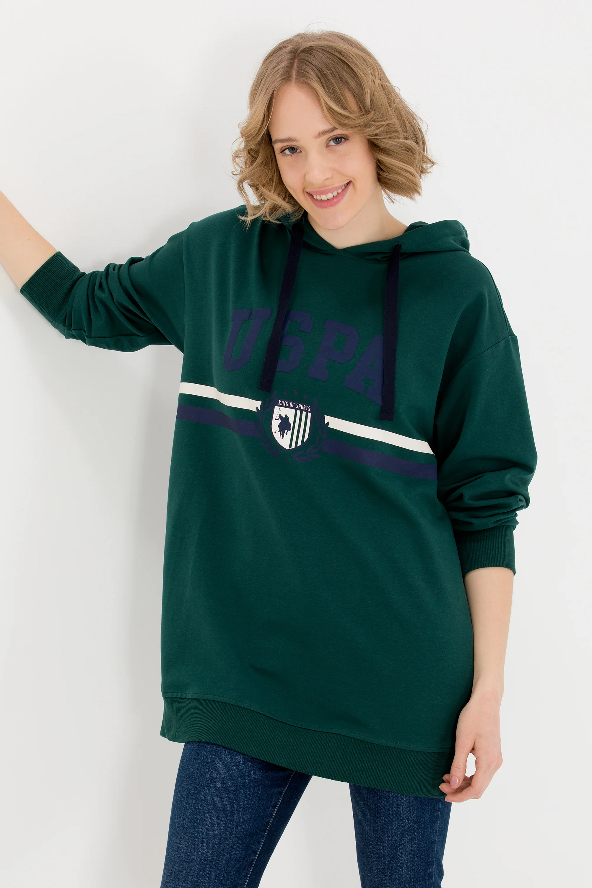 Womens Hoodie Green - Image 3
