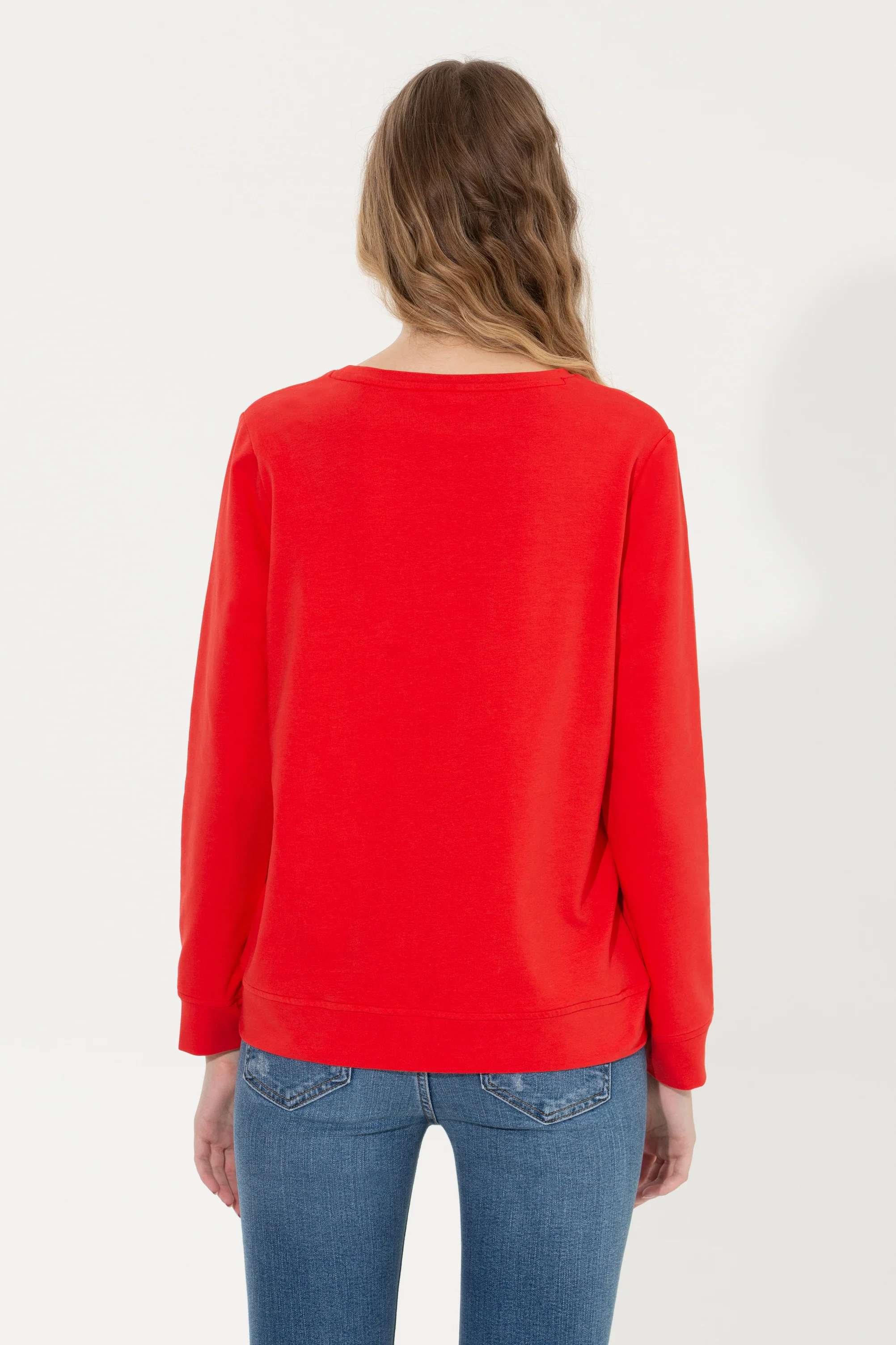 Womens Sweatshirt Red - Image 2