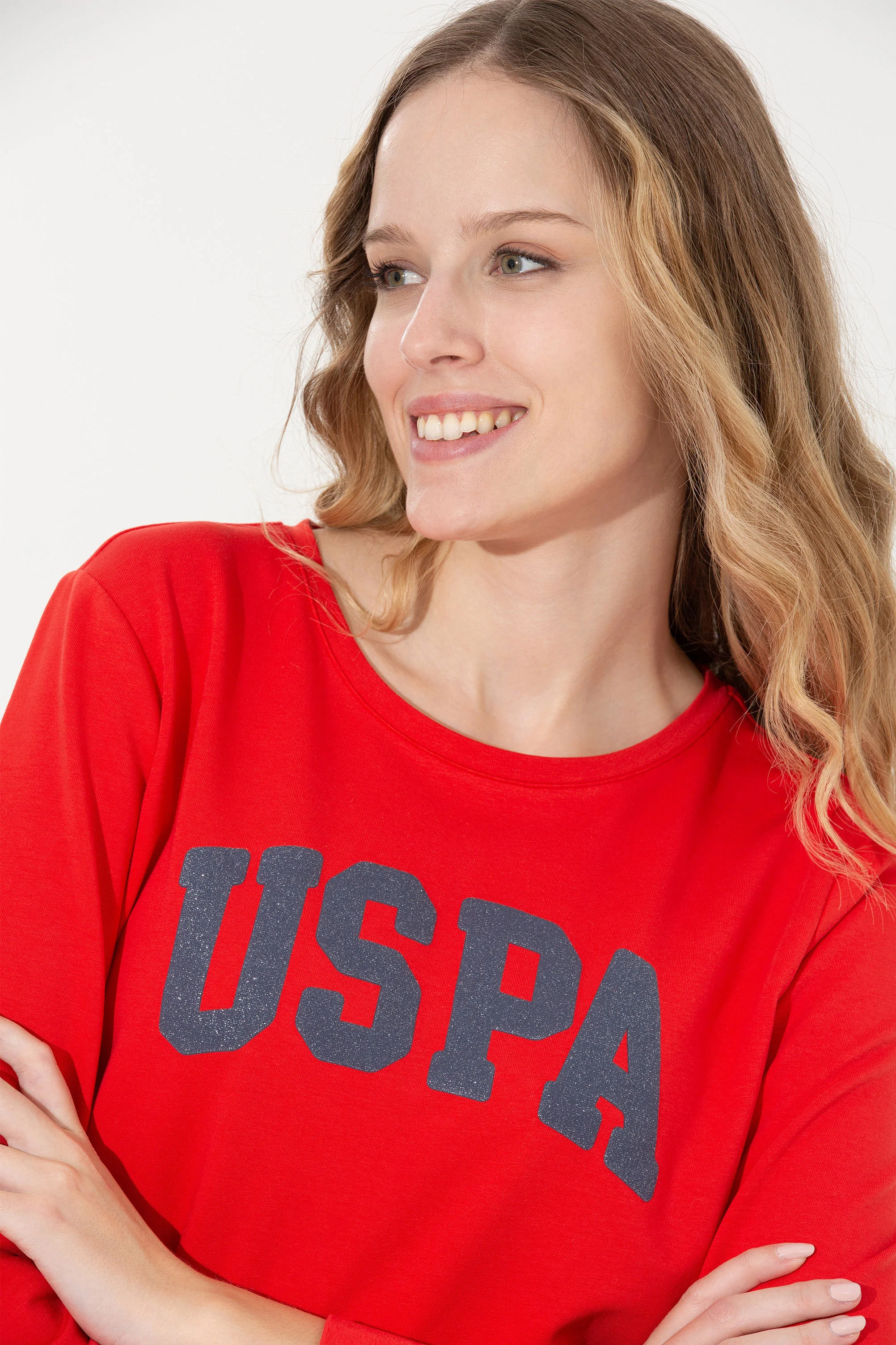 Womens Sweatshirt Red - Image 3
