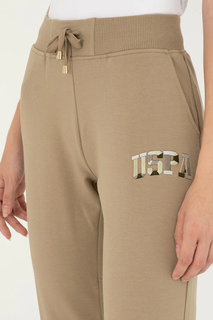 Womens Ladies Sweatpants Khaki - Image 2