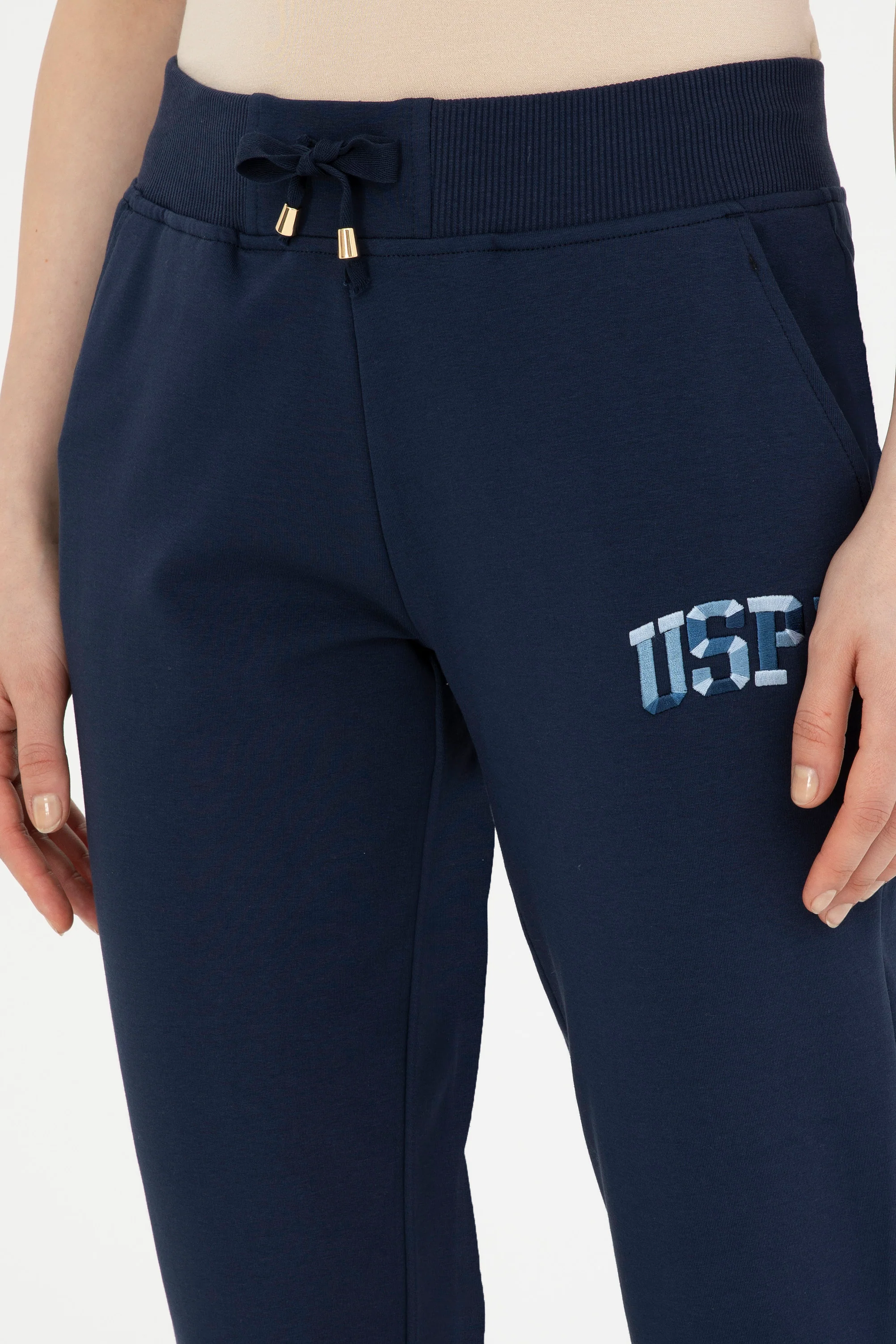Womens Ladies Sweatpants Navy Blue - Image 2