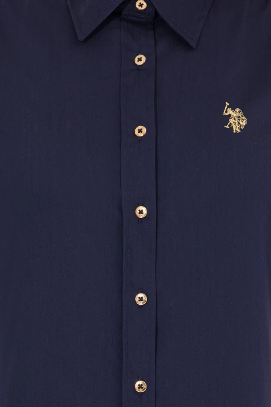 Womens Basic Shirt Navy Blue - Image 4